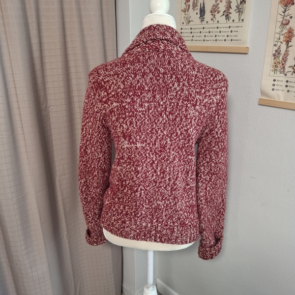 Vintage Mossimo Button Up Cardigan Sweater Red Pockets Size Medium - Picture 5 of 8